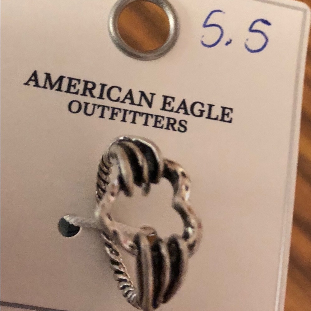 Silver heart shaped ring